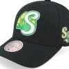 Adjustable-Mitchell & Ness Seattle Supersonics Icon Grail Pro Black Adjustable -