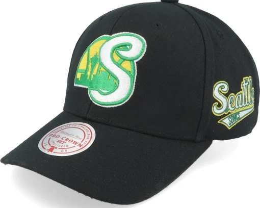Adjustable-Mitchell & Ness Seattle Supersonics Icon Grail Pro Black Adjustable -