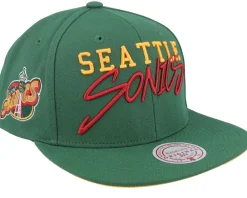 Sale Mitchell & Ness Seattle Supersonics Team Tagged Snapback - Green