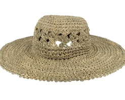 New Seeberger Seegras Häkelflapper Sun Straw Hat -