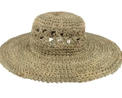 New Seeberger Seegras Häkelflapper Sun Straw Hat -