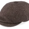 Flat Caps-Mayser Seven Amaro Brown Newsboy Flat Cap -