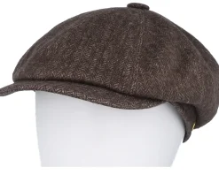 Flat Caps-Mayser Seven Amaro Brown Newsboy Flat Cap -