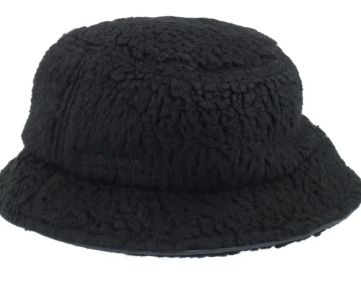 Outlet Stetson Shearling Polartec Freestyle Black Bucket -