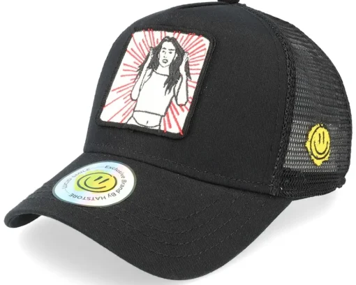 Trucker-Lucid Smile Shine Girl Patch Trucker - Black