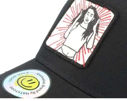 Trucker-Lucid Smile Shine Girl Patch Trucker - Black