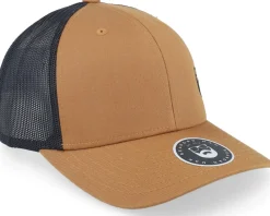 Trucker-Bearded Man Side Logo 2 Tone Caramel/Black Trucker -