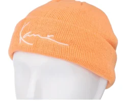 Hot Karl Kani Signature Fisherman Beanie Light Orange Short Beanie -