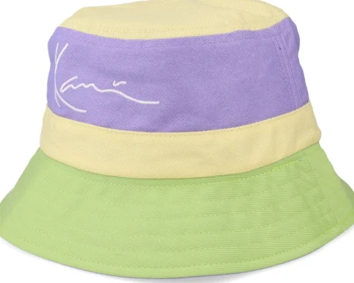 Clearance Karl Kani Signature Reversible Block Purple/Yellow/Green Bucket -