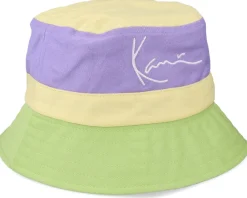 Clearance Karl Kani Signature Reversible Block Purple/Yellow/Green Bucket -