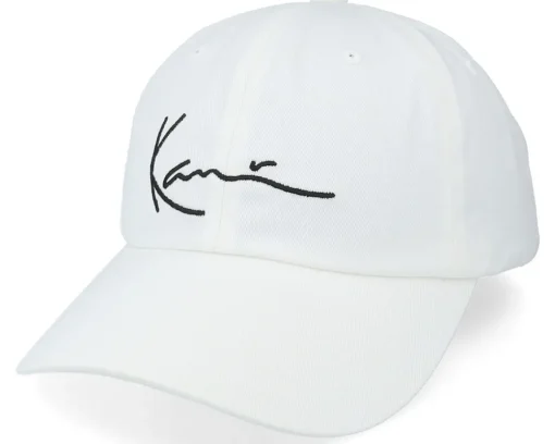 Dad Cap-Karl Kani Signature White Dad Cap -