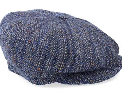 Flat Caps-City Sport Sixpence Navy Flat Cap -
