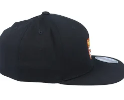 New Iconic Skull Crown Flat Brim Black Fitted -