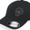 Discount Iconic Skull Engraved Wooly Combed Black Flexfit -