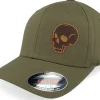 Flexfit-Iconic Skull Engraved Wooly Combed Olive Flexfit -