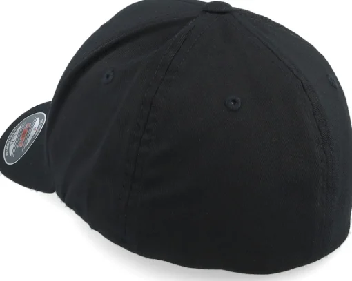 Discount Iconic Skull Engraved Wooly Combed Black Flexfit -