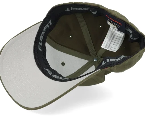 Flexfit-Iconic Skull Engraved Wooly Combed Olive Flexfit -