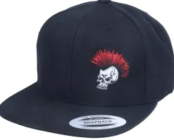 Best Iconic Skull Punk Mohawk Black Snapback -