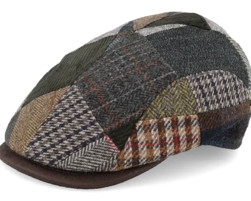 Flat Caps-MJM Hats Smart Xtra 42 Wool Mix Brown Patch Flat Cap -