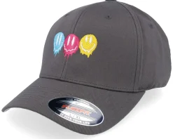 New Iconic Smileys Wooly Combed Dark Grey Flexfit -
