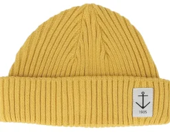 Online Resteröds Smula Mustard Yellow Organic Short Beanie -