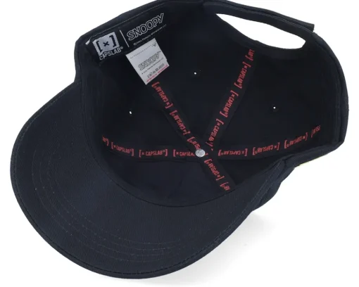 Dad Cap-Capslab Snoopy & Woodstock Black Dad Cap -