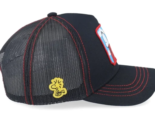 Trucker-Capslab Snoopy & Woodstock Peanuts Black Trucker -