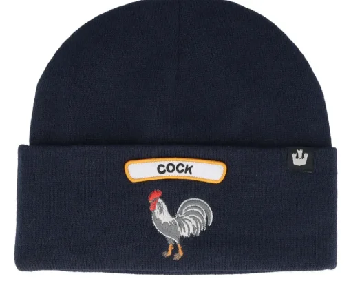Cuff Beanies-Goorin Bros. Soft Rock Cock Classic Knits Rocker Icon Emb Navy Cuff - Blue