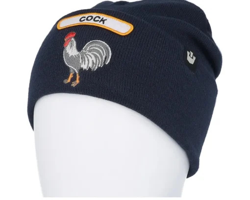Cuff Beanies-Goorin Bros. Soft Rock Cock Classic Knits Rocker Icon Emb Navy Cuff - Blue