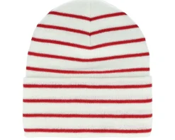 Outlet Beechfield Soft /Classic Red Deep Striped Cuff - White