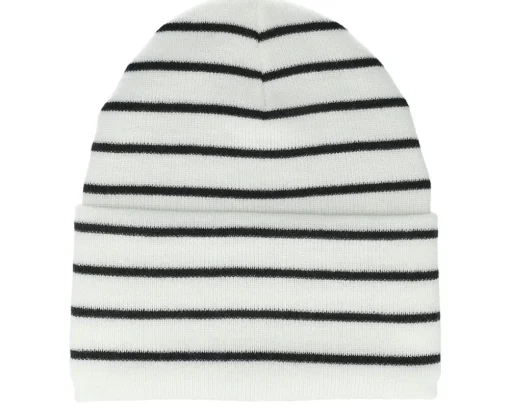Outlet Beechfield Soft /Classic Red Deep Striped Cuff - White