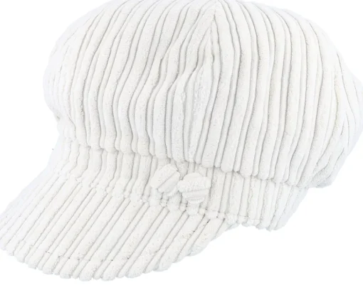 Discount MJM Hats Sophie W Cotton Velvet White Flat Cap -