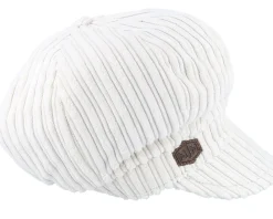 Discount MJM Hats Sophie W Cotton Velvet White Flat Cap -