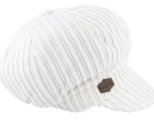 Discount MJM Hats Sophie W Cotton Velvet White Flat Cap -