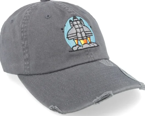 Dad Cap-Abducted Space Rocket Launch Grey Destroyed Dad Cap -