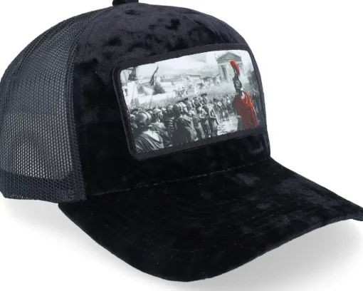 Velvet Caps-Calza Pennello Spartan King Velvet A-frame Trucker - Black
