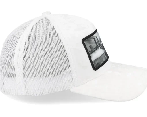 Velvet Caps-Calza Pennello Speed Boat Racing Velvet A-Frame Trucker - White