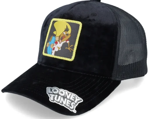 Velvet Caps | Trucker-Looney Tunes Speedy Gonzales Black Velvet Trucker -