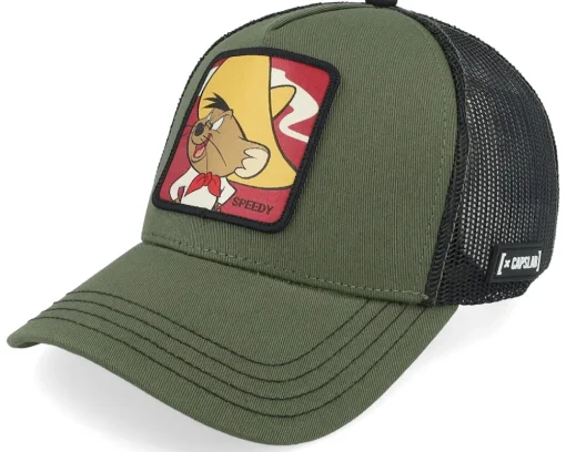 Trucker-Capslab Speedy Gonzales Black/Dark Green/Black A-Frame Trucker -
