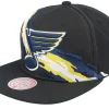 Snapback-Mitchell & Ness St. Louis Blues Vintage Paintbrush Snapback - Black