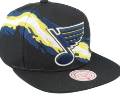 Snapback-Mitchell & Ness St. Louis Blues Vintage Paintbrush Snapback - Black