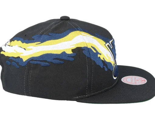 Snapback-Mitchell & Ness St. Louis Blues Vintage Paintbrush Snapback - Black