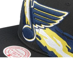 Snapback-Mitchell & Ness St. Louis Blues Vintage Paintbrush Snapback - Black