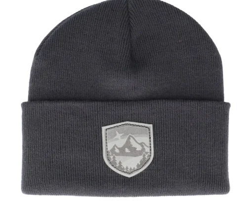 Cuff Beanies-Wild Spirit Starry Mountain Patch Grey/Graphite Beanie -