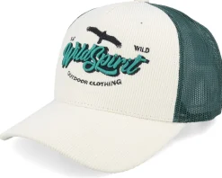 Trucker-Wild Spirit Stay Wild Script Cord Ivory/Dark Forest A-frame - White