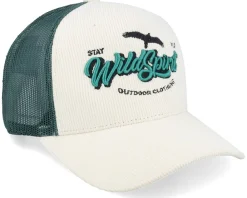Trucker-Wild Spirit Stay Wild Script Cord Ivory/Dark Forest A-frame - White