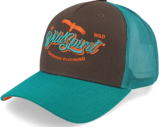 Trucker-Wild Spirit Stay Wild Script Cord Ivory/Dark Forest A-frame - White