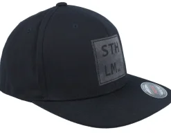Fitted-Iconic Sthlm Chemical Formula Engraved Black Flat Brim Fitted -