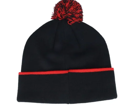 Pom Beanies-J.Lindeberg Stripe Beanie Pom - Black