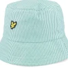 New Lyle & Scott Stripe Hat Court /White Bucket - Green